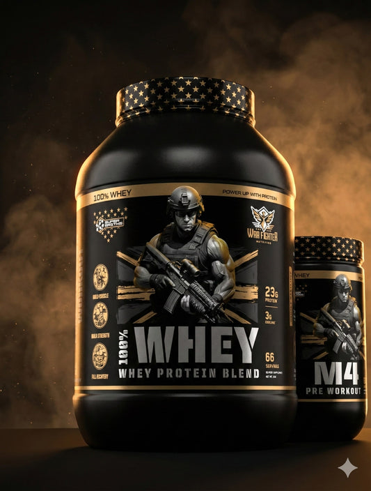 War Fighter Whey 2kg + M4 Pre-Workout 350g Stack