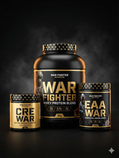 War Fighter Whey 2kg + Creatine 300g + EAA 400g Stack