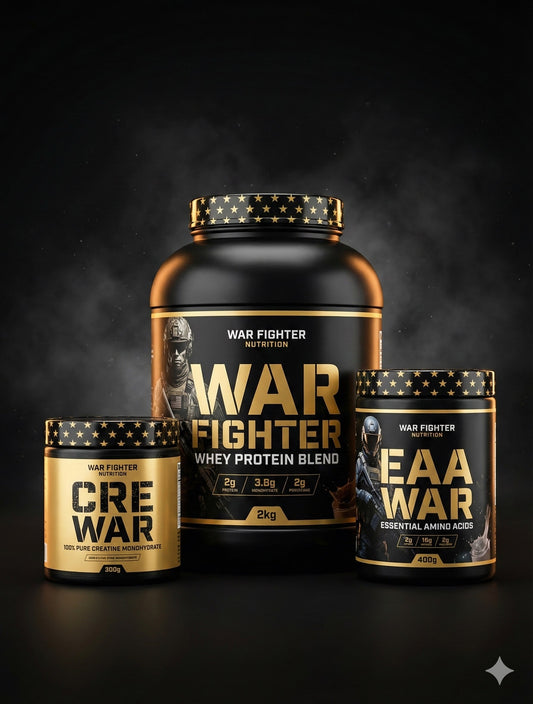 War Fighter Whey 2kg + Creatine 300g + EAA 400g Stack