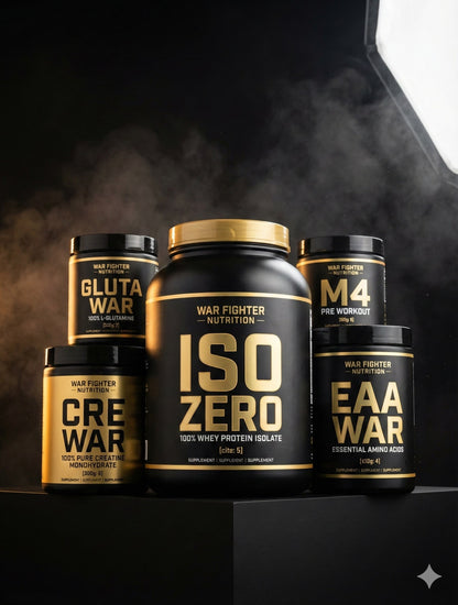 War Fighter ISO 2kg + Creatine 300g + EAA 400g + M4 Pre-Workout 350g + Glutamine 300g Stack