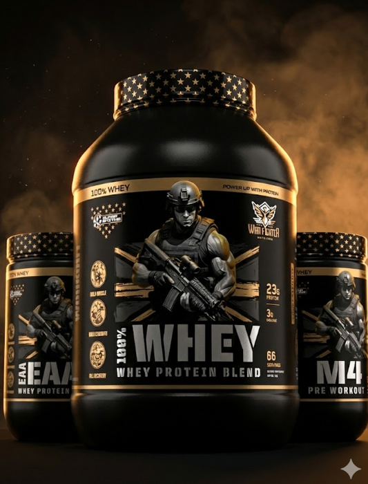 War Fighter Whey 2kg + EAA 400g + M4 Pre-Workout 350g Stack